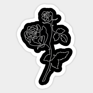 Roses Minimalist Art Minimal One Line Drawing Rose Flowers Sticker